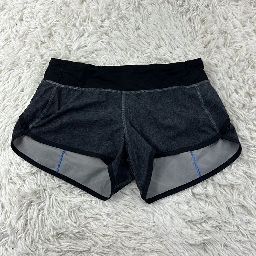 Lululemon Speed Short Heathered Black / Black / Lakeside Blue